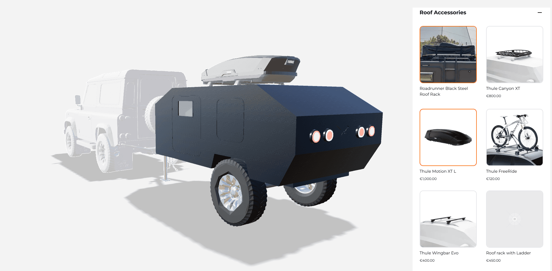 3D Configurator for Roadrunner Campers